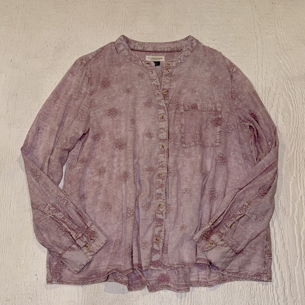 Anthropologie Lavender Button-Down Shirt - Picture 5 of 11